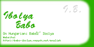 ibolya babo business card